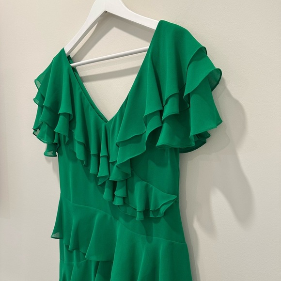 Badgley Mischka Green Cocktail Dress Formal Mother of the Bride Wedding Guest - Picture 3 of 15